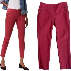 LOFT pink Marisa skinny ankle pants zippered pockets Sz 8 NWOT
